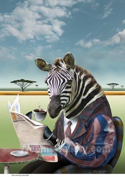 Zebra Morning by Russel Ball